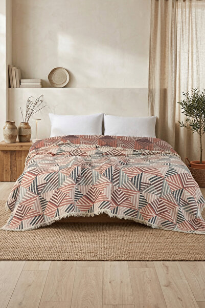 Destiva Home 5 Layers Filled Muslin Double Bedspread 220X240 cm 100% Cotton D...