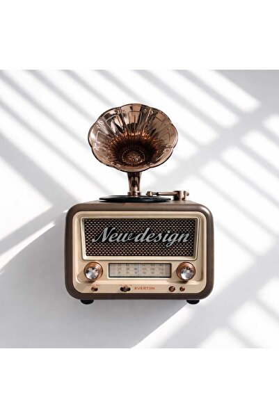 Everton RT-609 Gramophone Look Nostalgic Radio – Decorative Rotating Record Design Music Player