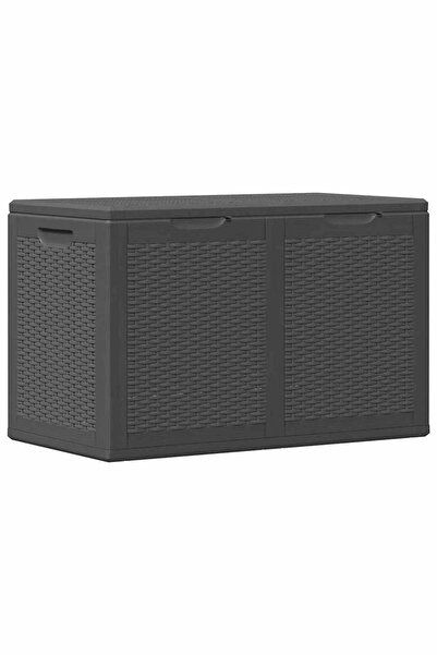 vidaxl Cutie de depozitare pentru grădină, negru, 180L, PP ratan