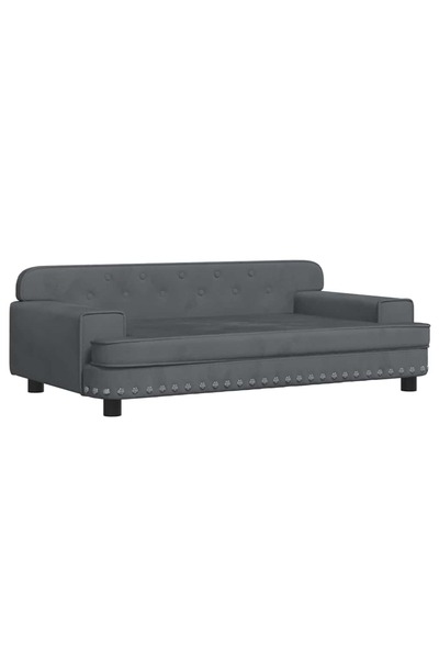vidaxl Canapea pentru copii, gri închis, 90x53x30 cm, catifea