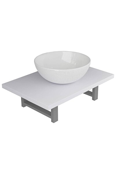 vidaxl Bathroom furniture set, 2 pieces, white, ceramic