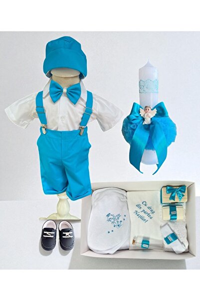 Your Baby Store Complete baptism set for summer boy Gabriel - turquoise with ...