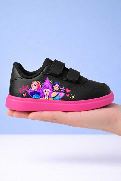 lias desing Adidași pentru copii cu imprimeu cu inimi, cu stele, negru, roz, ...