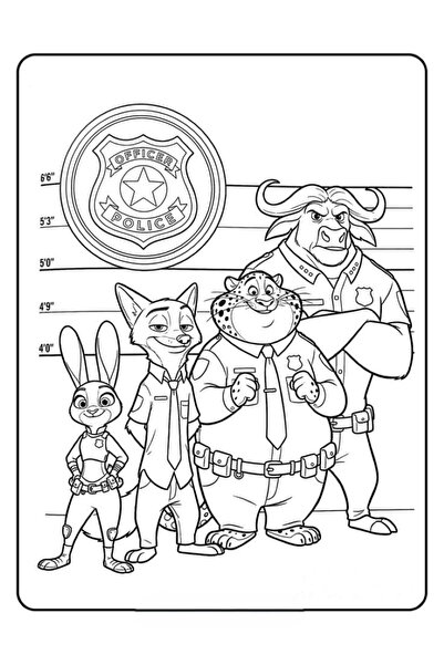 Disney Carte De Colorat Zootropolis 50 Ilustrate A4 Coperti Carton Laminat
