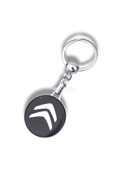 MOZOKO High Quality Black Citroen Logo Drop Printed Stylish Gift Car Keychain