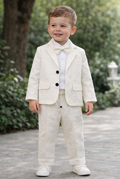Pure Boutique Elegant boys' suit, jacket, pants, shirt, ivory bow tie, event