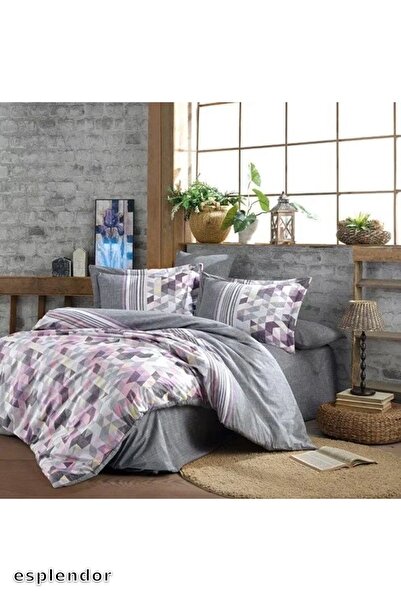 esplendor Hobby Kingsize Poplin Duvet Cover Arella Lilac