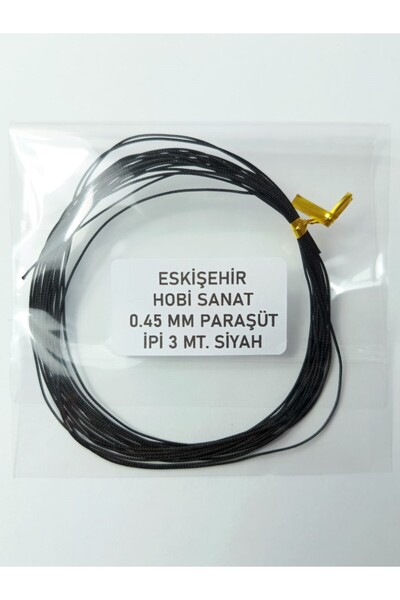Eskişehir hobi sanat 0.45 mm 3 Meters Black Color Parachute Cord Macrame Brac...