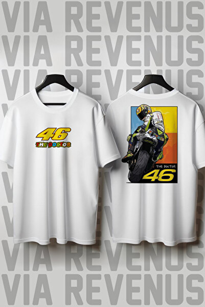 Vordevia The Doctor 46 / Biker Printed Crew Neck Loose Fit 100% Cotton Unisex...