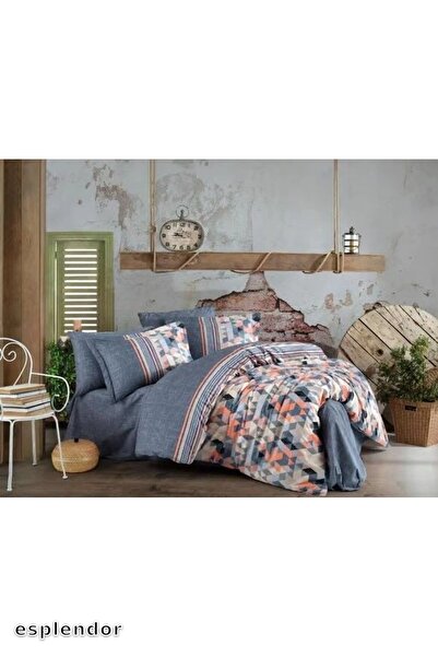 esplendor Hobby King Size Poplin Duvet Cover Arella Orange