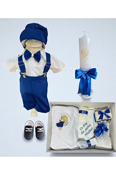 Your Baby Store Set complet botez baiat de vara Gabriel- albastru cu inger bl...