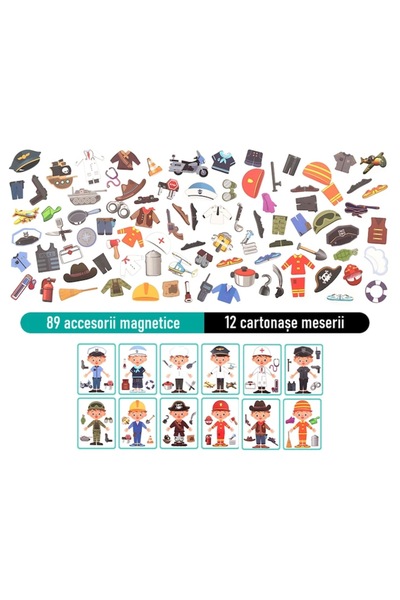 TEONA CONCEPT Carte magnetică educativă - Profesii/Puzzle și Joc de rol
