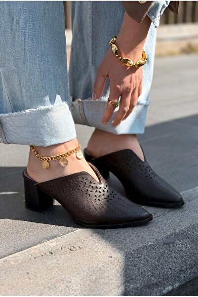 I Love Shoes Noravina Genuine Leather Heeled Slippers Light Brown