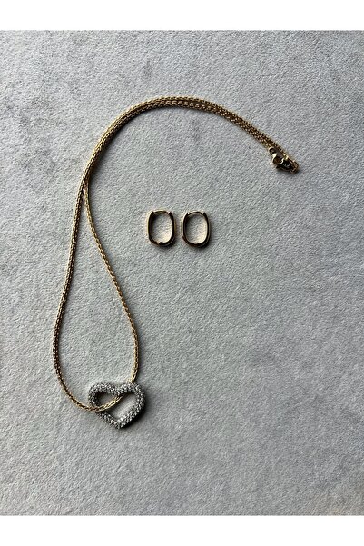 mitico jewellery Yours -Rose Gold- Kolye ve Küpe Set