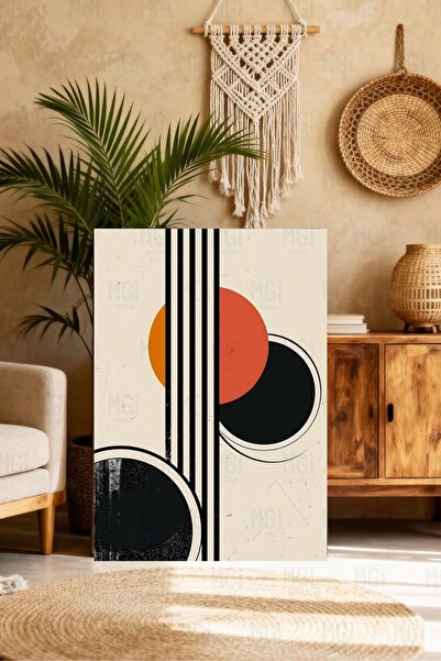 Mgi Design Tablou abstract modern pe pânză cu dungi verticale, decor geometri...
