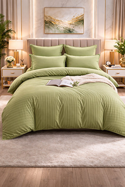 6-Piece Damask Bedding Set with Elastic, Casa Pucioasa, Fine Damask, Luxury Hotel, 4 Pillows miniatura 3