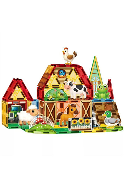 OEM Happy Farm Magnetic Building Set STEM Magnetic Tiles 54 Pieces