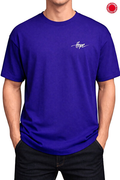 CLAYES TRICOU OVERSIZE ALBASTRU SAKS CU IMPRIMEU HOPE - 100% BUMBAC