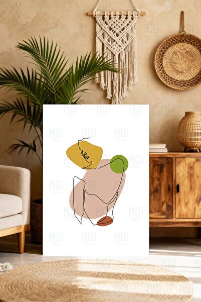Mgi Design Tablou minimalist cu dungi pentru femei, pe pânză, decor artistic ...