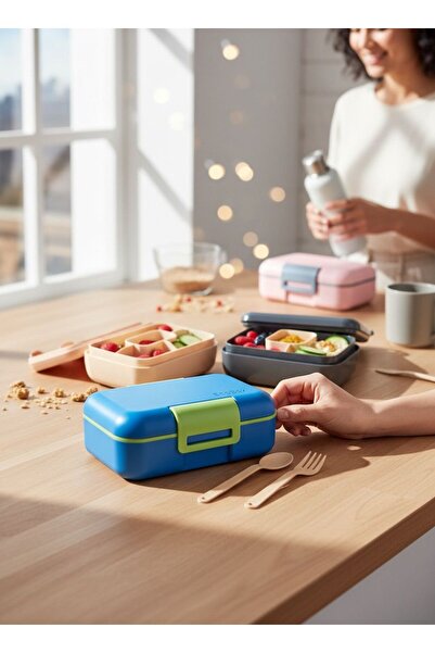 EVASAN 1600 ml 2-Layer 5-Section Lunch Box with Fork, Spoon & Knife Ml-2023