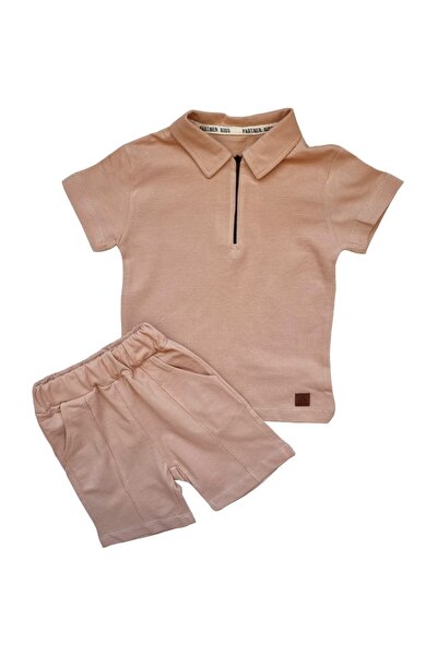 Miniworld Set casual baieti de vara, bumbac, tricou polo, 3-4 ani, Maro