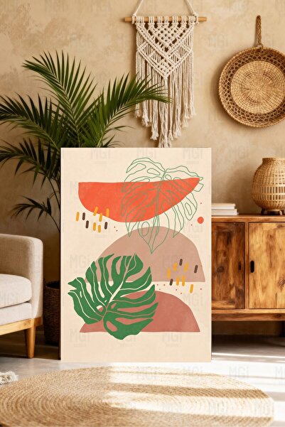 Mgi Design Εκτυπώσεις σε καμβά με ελάχιστα σχέδια φύλλων και σχημάτων Μοντέρν...