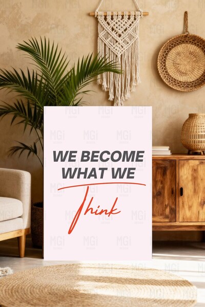 Mgi Design Ne transformăm în ceea ce gândim - Tablou pe pânză cu tipografie, ...