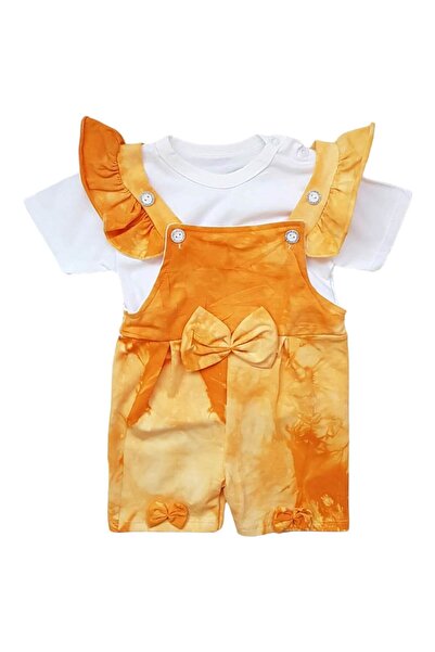 Miniworld Baby Set salopeta de vara cu tricou fetite din bumbac, model cu fun...