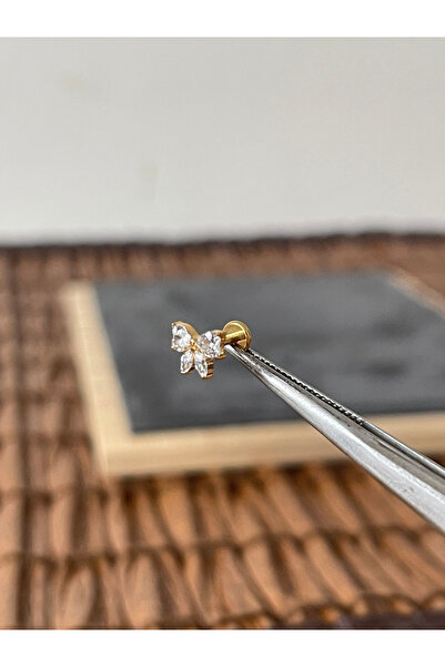 Rupen Kraft Yüksek Kalite G23 Titanium Fiyonk Zirkon Altın Titanyum 6x1.2mm L...