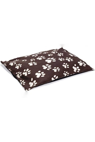 Karlie Dog Pillow 61544, Soft Fleece, 91 × 70 × 4 cm, Paw Print Pattern – Brown