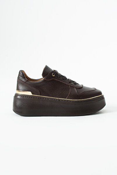 dericia shoes Nica Genuine Leather Women's Brown Casual Comfortable Sneaker S...
