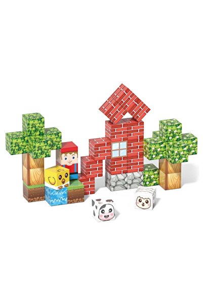 Malvys Cuburi magnetice pixel, sat 3D, 40 piese, 3+ ani