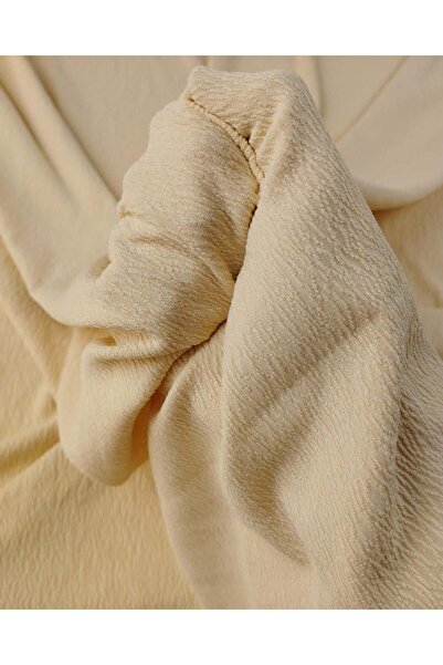 Kumaş Parça Тканина кремового кольору з гофрованим джерсі 150x180 см