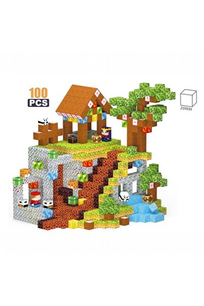 Malvys Μαγνητικοί κύβοι pixel, 3D χωριό και εξοχή, 100 τεμάχια, 3+ ετών
