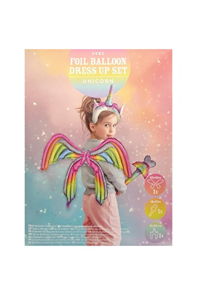 avec toi Foil Inflatable Children's Costume Accessory Set: Wings, Headband, Wand