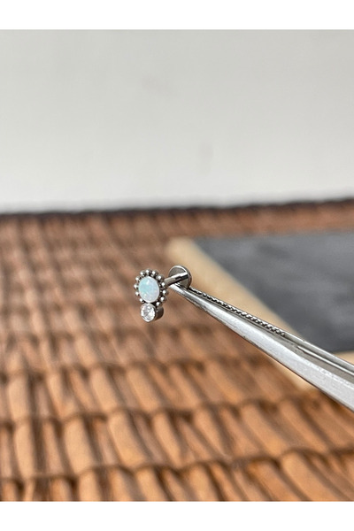Rupen Kraft Yüksek Kalite G23 Titanium Güneş Beyaz Opal Zirkon Titanyum Labre...