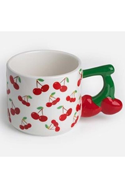 SHOPIENS Cană ceramică cu design cu cireșe 480 ml