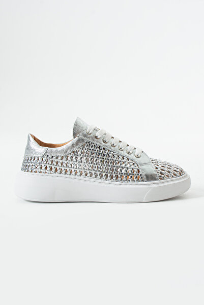 dericia shoes Glow Hakiki Deri Kadın Günlük Örgülü Sneaker Ayakkabı