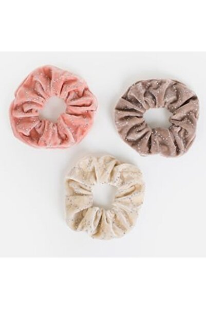 SHOPIENS Velvet Hair Ties with Rhinestones for Kids - 3 pcs