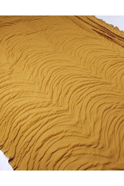 Kumaş Parça Тканина джерсі гірчично-жовтого кольору 125x370 см