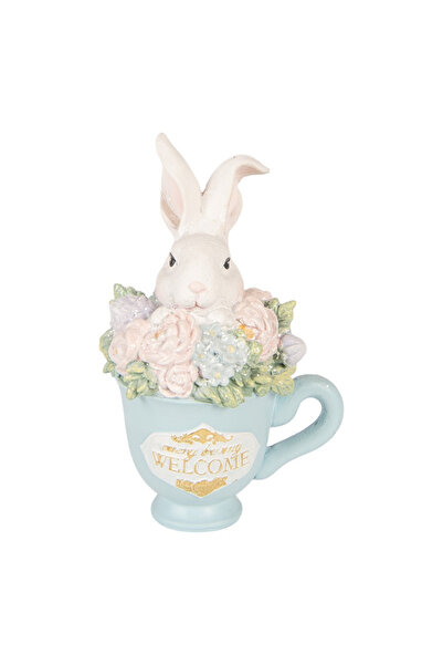 Clayre & Eef Multicolored Resin Easter Bunny Decoration 11x9x16 cm