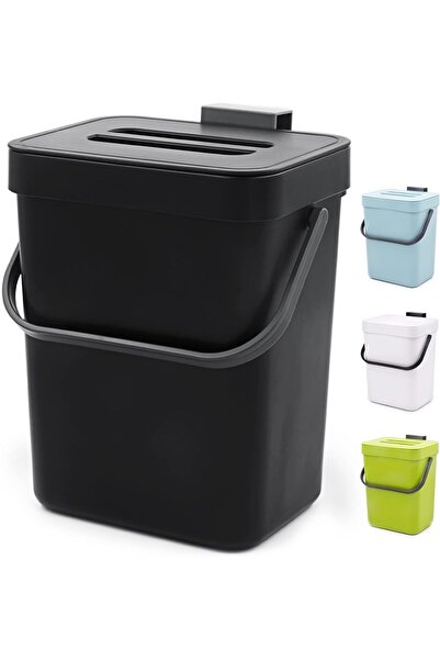 Veilas Kitchen Small Trash Can with Lid, 5L/1.3 Gal Hanging Compost Bin