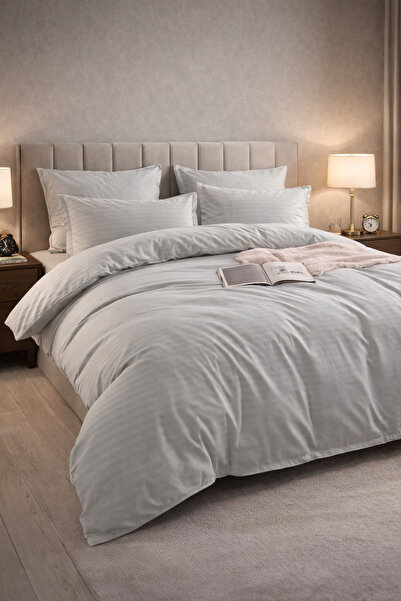 6-Piece Damask Bedding Set with Elastic, Casa Pucioasa, Fine Damask, Luxury Hotel Style, 4 Pillows miniatura 3