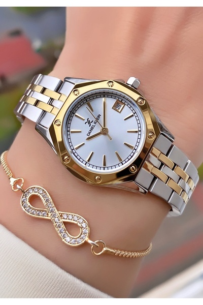 Daniel Klein Marka Orijinal - Sarı Gümüş Renk- 2 Yıl Garantili Kadın Kol Saat...