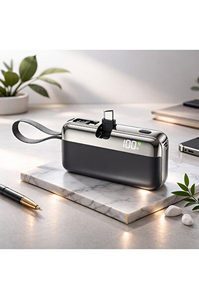Flippy Външна батерия, Флипъбър, Пауър банк, Капсула, 10000 mAh, Компактен ди...