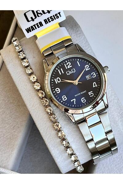 Q&Q Original 2 Year Warranty Steel Cord Women Wristwatch-Wristband Gift