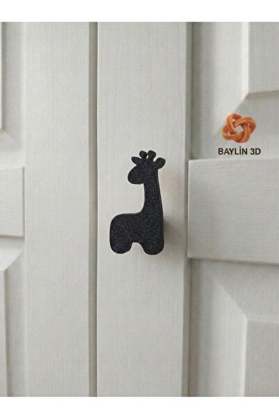 Baylin3D Zürafa Figürlü Dolap Kulpu - Çocuk Odası , Modern ve Şık - Tekli (3c...