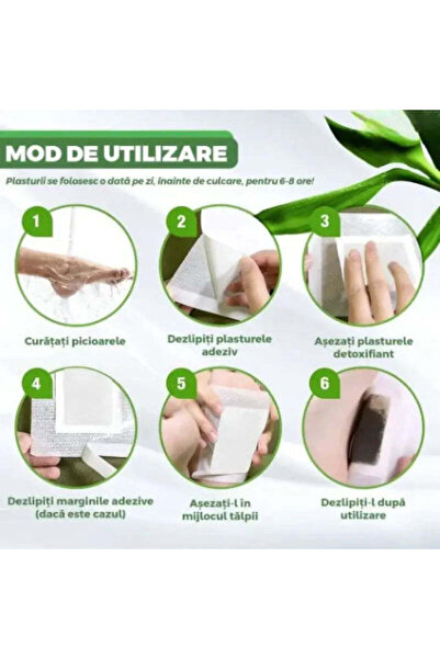 Promagg Set de 50 de plasturi detoxifiante pentru picioare Kinoki cu Turmalină, Vitamina C și E
