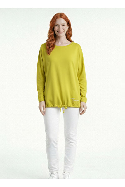 Neden Tekstil Women's Relaxed Fit Yellow Long Sleeve Basic Blouse