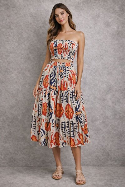 Generic Mid-length Skirt Set with Blouse